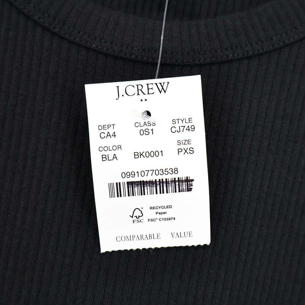 J.Crew Factory Ribbed Knit Mixy Midi Dress Black Size XS Petite NWT - Picture 5 of 8
